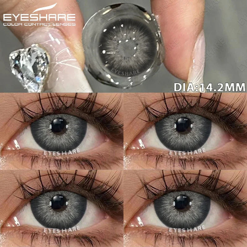 Rynx | 1 Pair colored contact lenses for eyes Black lenses Cosmetic large eye lenses Gray pupil lenses Yearly Natural eye contacts