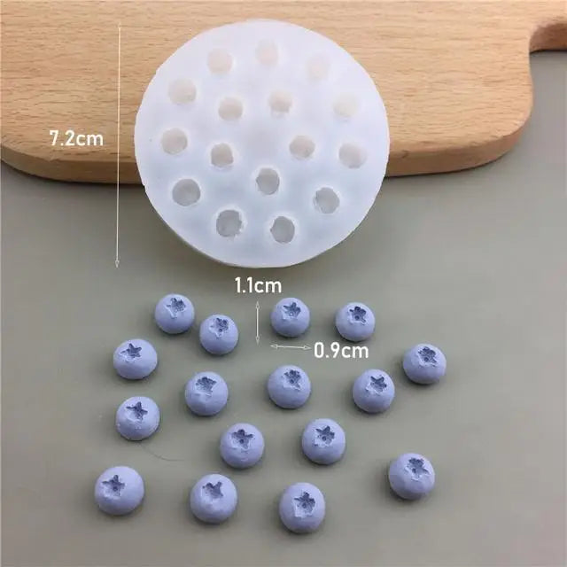 Rynx | 3D Blueberry Raspberry Candle Mold Simulation Fruit Fondant Silicone Mold DIY Chocolate Cookie Baking Mold Cake Decoration Tool