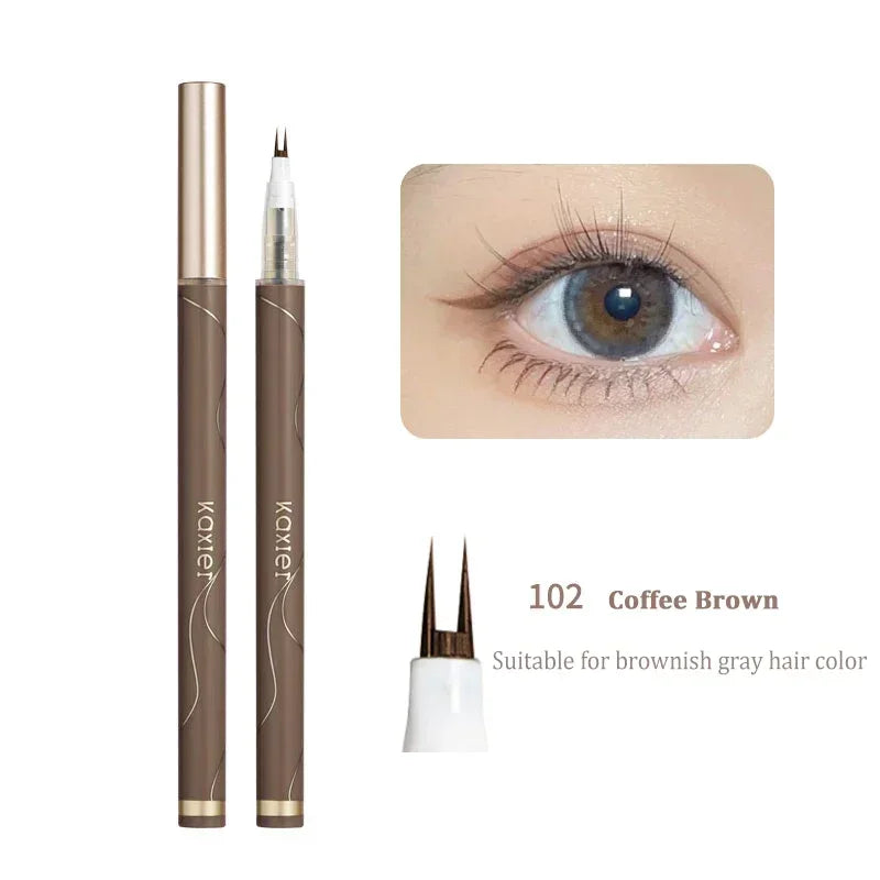 Rynx | Natural Double Fork Tip Under Lash Pen Ultra-thin Liquid Eyeliner Waterproof Lash Brow Eyeliner Pencil Makeup Tools