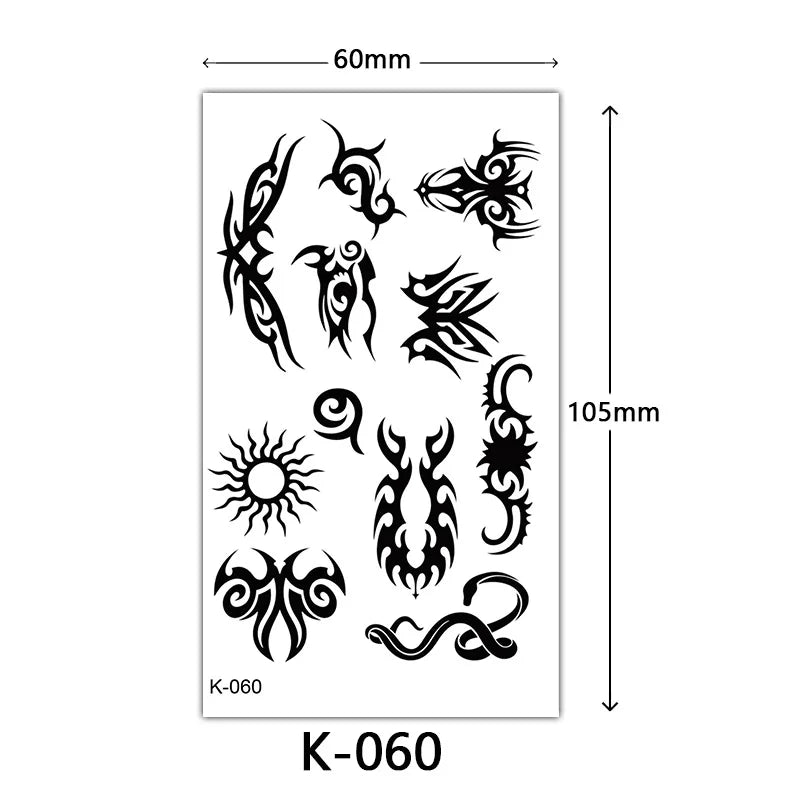 Rynx | New Temporary Tattoo Stickers Sexy Totem Butterfly Dreamcatcher Transfer Flash Tattoo Women Neck Hand Body Art Artificial Tattoos Men