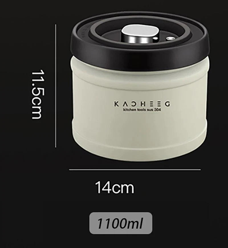 Lisslune | Premium Stainless Steel Coffee Storage Container Set with CO2 Release Valve - Maximize Freshness & Kitchen Organization