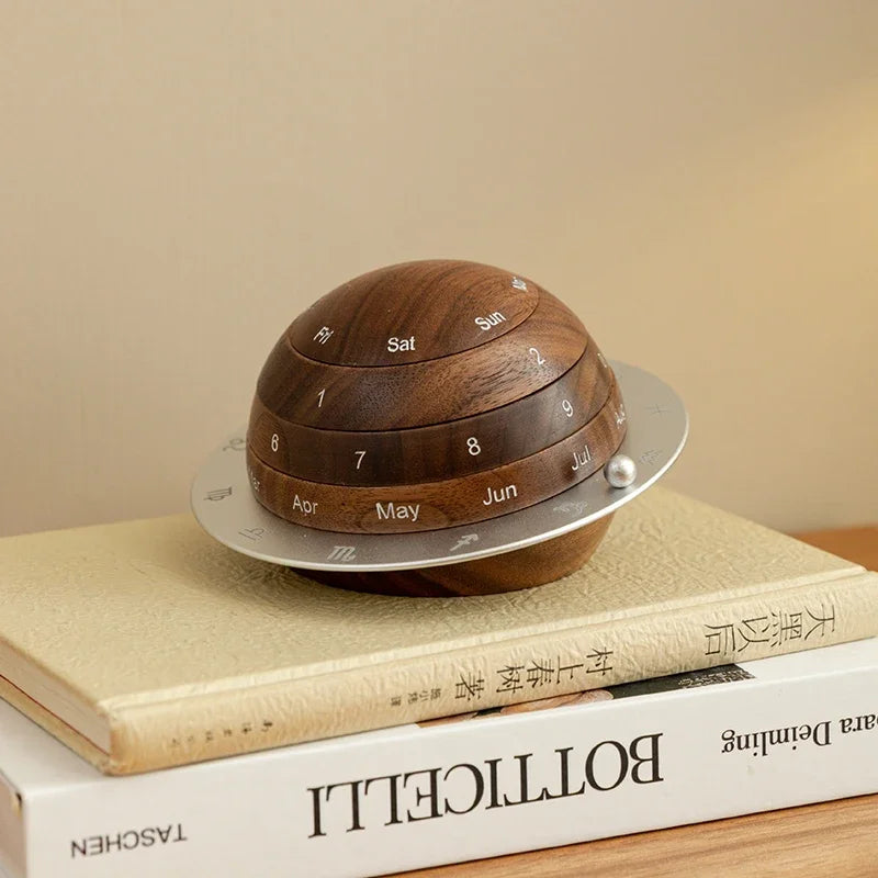 Lisslune | Cosmic Cycle Minimalist Rotating Wooden Calendar