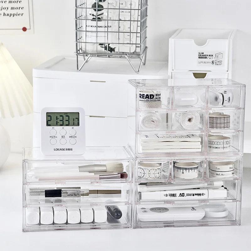 Lisslune | Slim clear acrylic desk organizer for a modern workplace