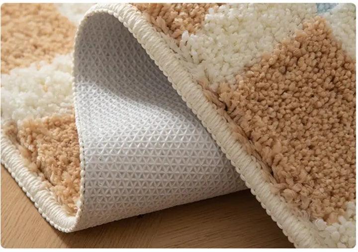 Rynx | Striped long plaid-padded rug memories flocking rug floor anti-slip mat bath mat bedroom rug bedroom changing room bathroom