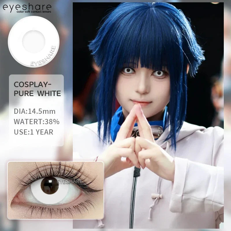 Rynx | Halloween lenses cosplay colors contact lenses for the eyes 1 pair black eye lens colored contact lenses white contact lenses blue lenses