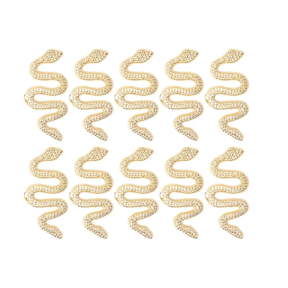 Rynx | 10 Pieces Alloy Snake Butterfly Nail Charms Design 3D Metal Nail Art Rhinestone Decorations Jewelry Gemstone Manicure Design Accessories