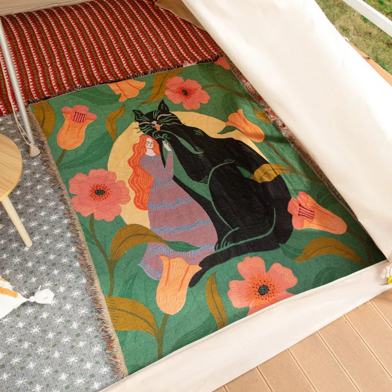 Lisslune | Boho Garden Flower Blanket