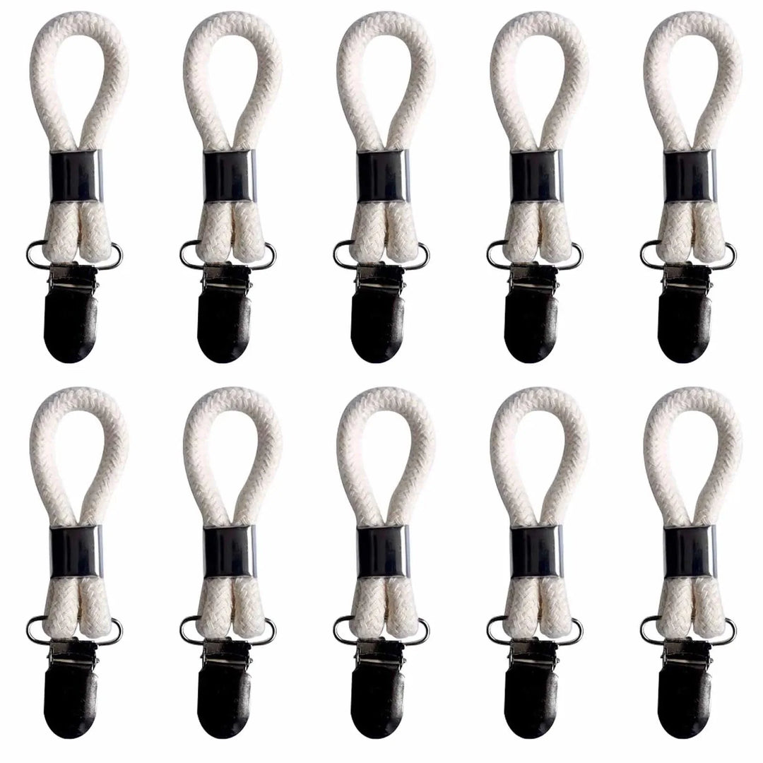 Lisslune | Cotton Braided Towel Holder Set with Sturdy Metal Clips - Elegant Space-Saving Solution for Home and Kitchen