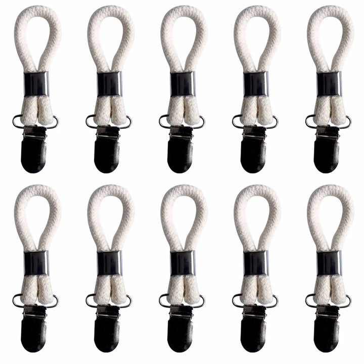 Lisslune | Cotton Braided Towel Holder Set with Sturdy Metal Clips - Elegant Space-Saving Solution for Home and Kitchen