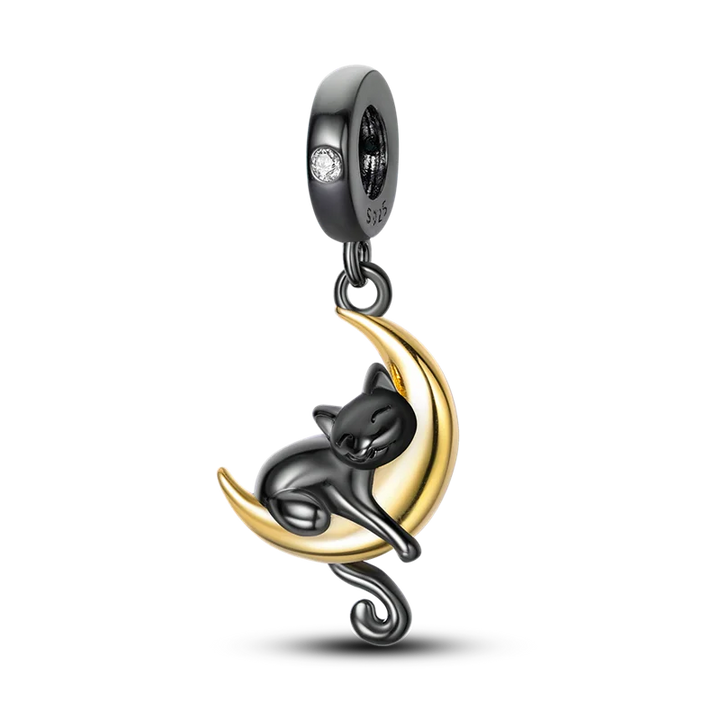 Lisslune | 925 Silver Golden Leopard Charms Beads Colorful Chameleon Rhinoceros Lion Scarab Cat Pendant Compatible with Original Pandora Bracelet Jewelry