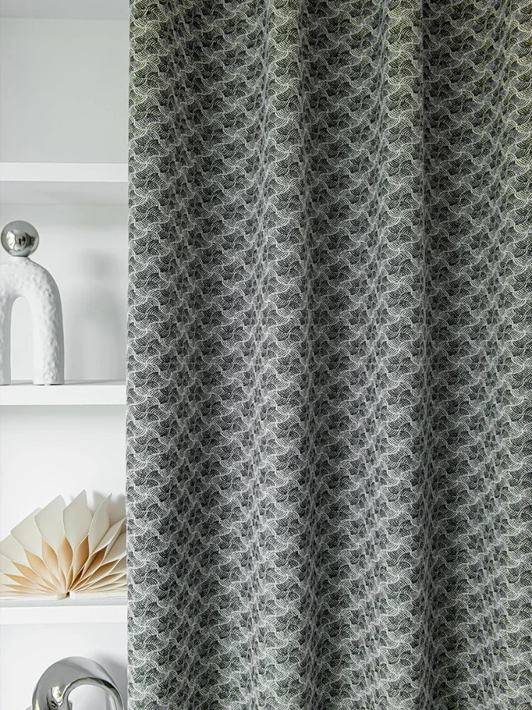 Rynx | Modern Luxury Living Room Foot Curtains Lines Creative Art Bedroom Decorative Curtains Jacquard Blackout Study Curtains Cortina
