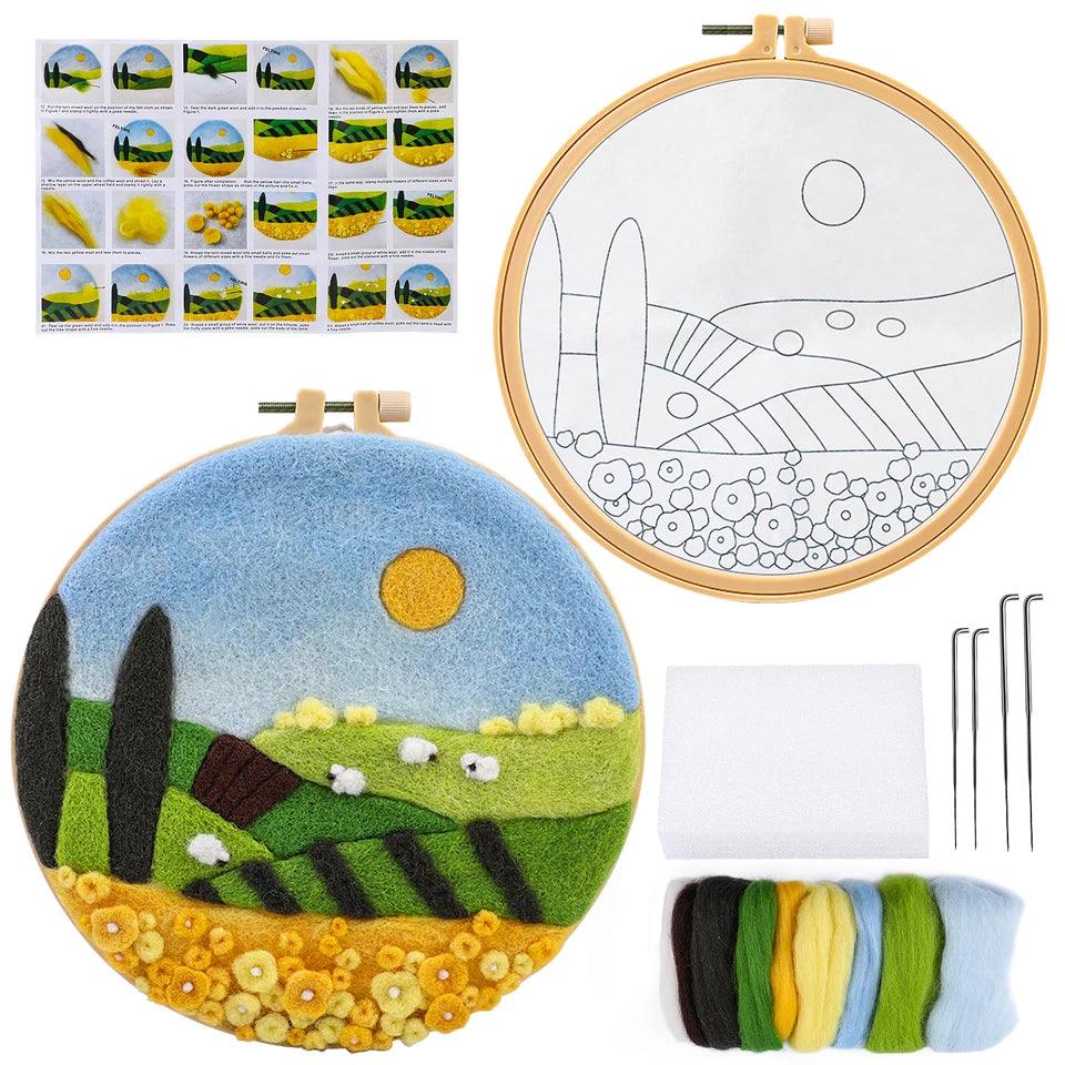 Lisslune | Wool Artistry Felt Kit with Embroidery Frame for Unique Creations