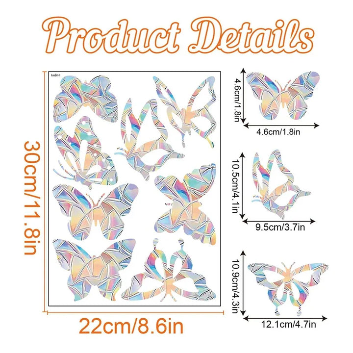 Rynx Rainbow Suncatcher Window Sticker PVC Cat Butterfly Prism Glass Wall Sticker Home Kids Bedroom Decoration Self-Adhesive Decor