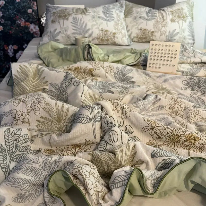 Rynx | Summer Blanket Cool Quilt Sweet Flower Blowing Cotton Summer Quilt Sleeping Naked Air Conditioning Quilt Lightweight Washable