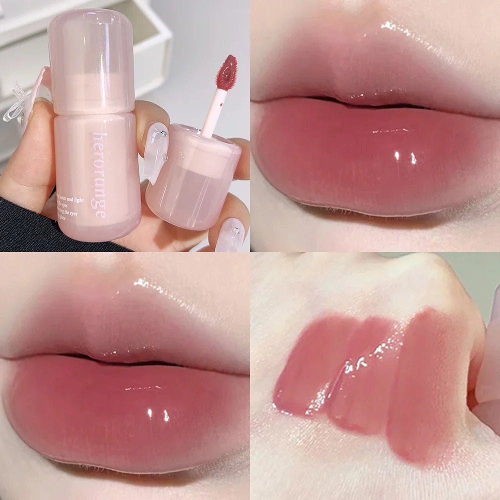 Rynx | Mirror Water Lip Gloss Transparent Glass Gel Lip Lacquer Waterproof Moisturizing Liquid Lipstick Nude Clear Shade Korean Makeup