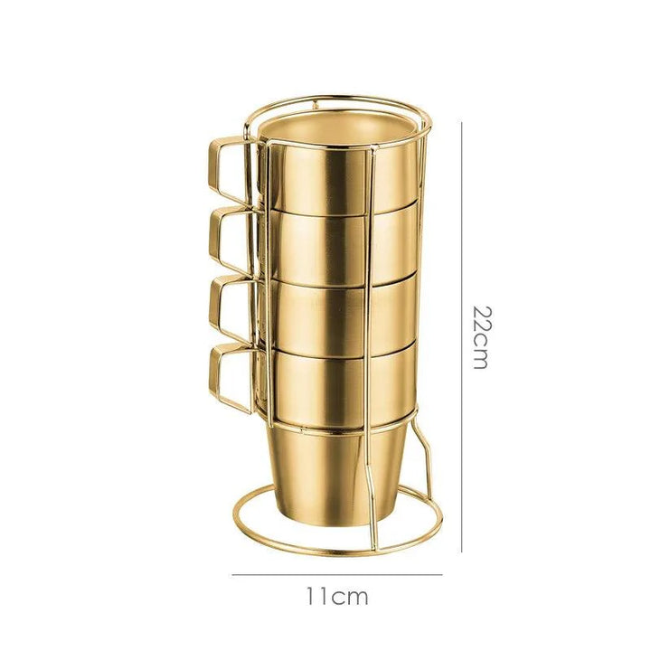 Lisslune | Elegant 6-piece set of insulated stainless steel tea cups for home and social gatherings