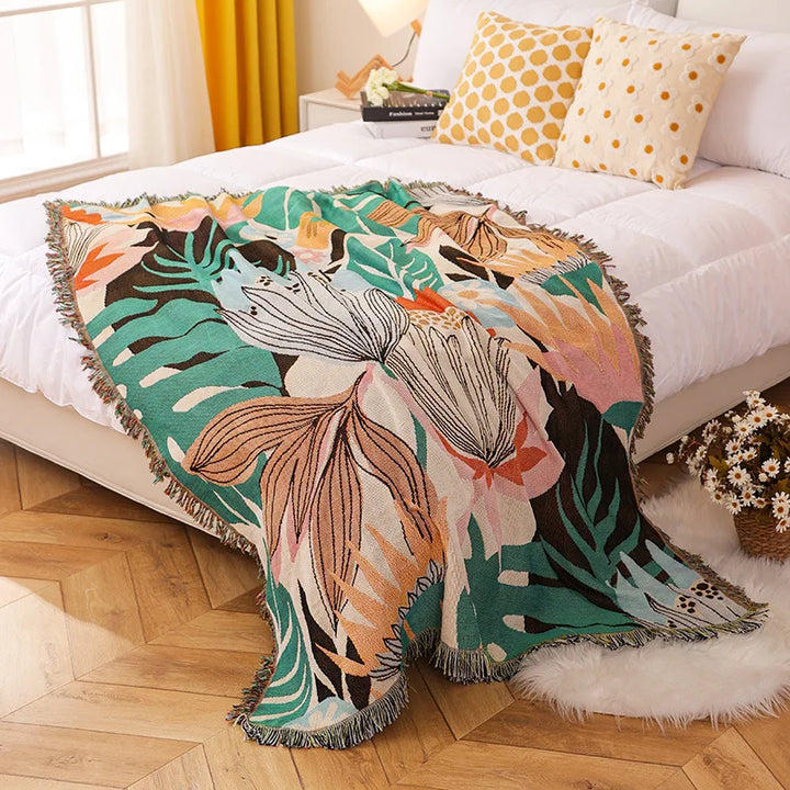 Lisslune | Jungle Cats Woven Throw Blanket