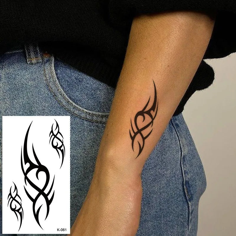 Rynx | New Temporary Tattoo Stickers Sexy Totem Butterfly Dreamcatcher Transfer Flash Tattoo Women Neck Hand Body Art Artificial Tattoos Men
