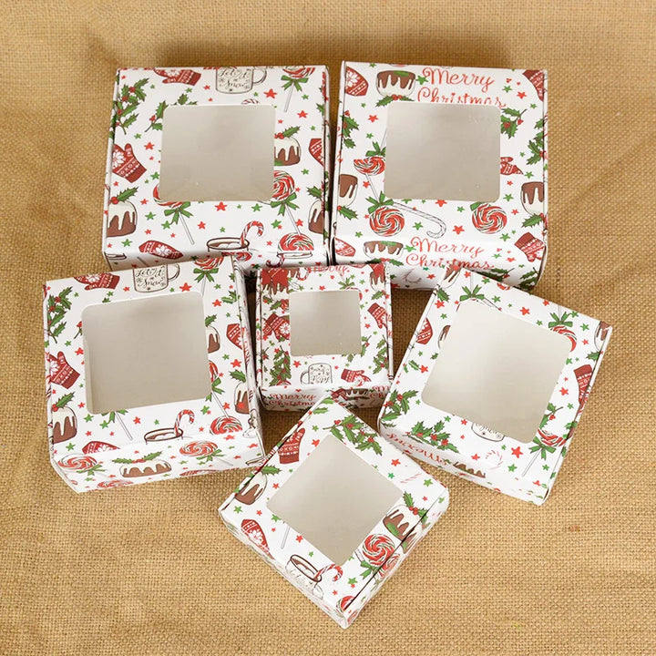 Rynx 6pcs Kraft Paper Gift Boxes Marbling Style DIY Handmade Candy Chocolate Packaging Birthday Party Wedding Decoration Christmas Gift