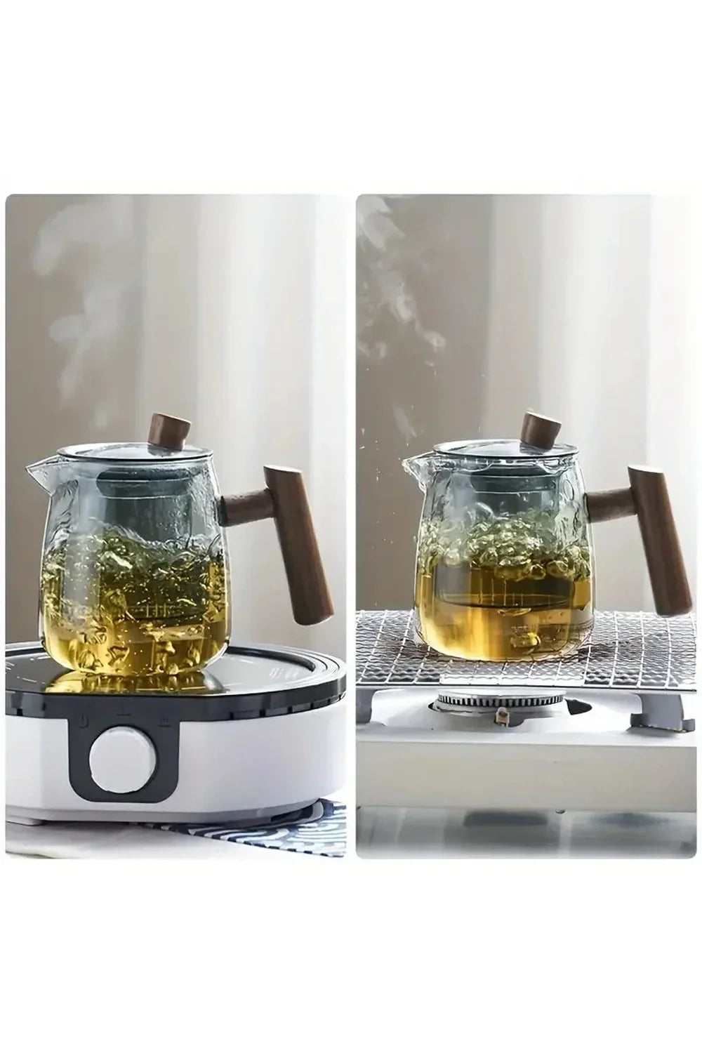 Lisslune | Wood Handle Glass Teapot