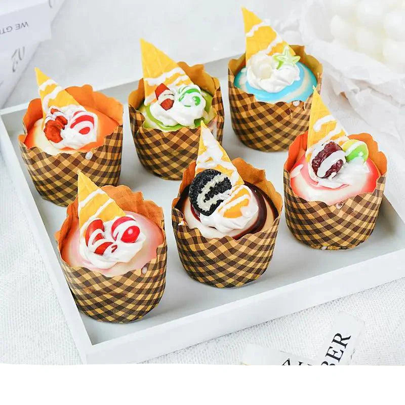 Lisslune | Playful Set of 6 Colorful PU Foam Cake Magnets for Creative Home Styling and Photography