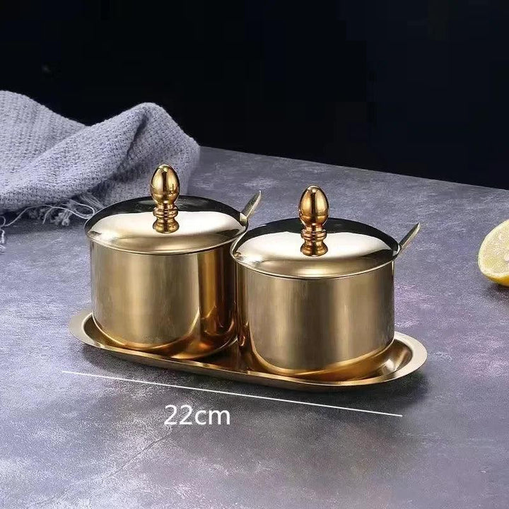 Lisslune | Elegant stainless steel spice set with wasabi bowl - Ideal for hotpot, dips and more