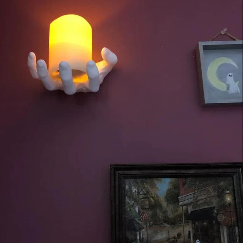 Rynx | Creepy Hands Wall Decoration Wall Candle Holder From Addams Family Spooky Scary Wall Decoration Halloween Costume Prop