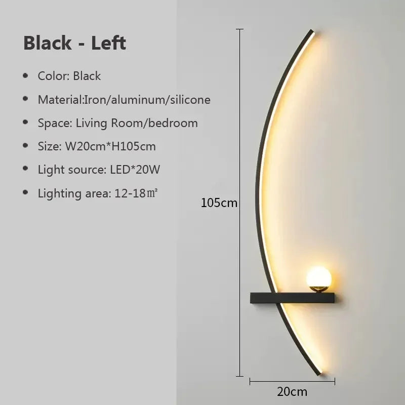Lisslune | Contemporary Edge Wall Lamp – Black & Gold Indoor/Outdoor Lighting for Modern Spaces