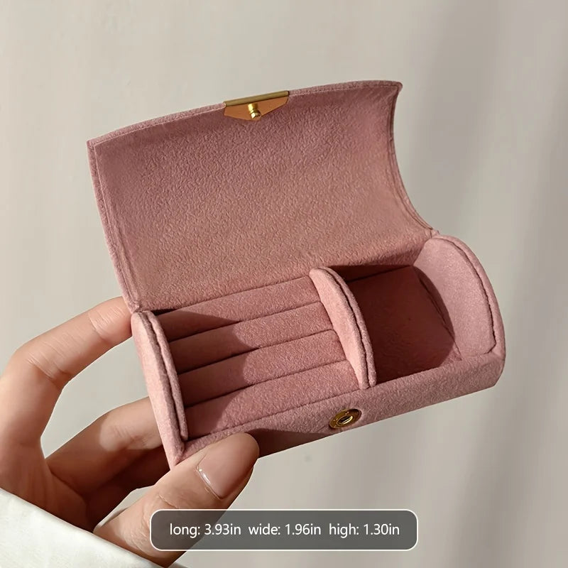 Rynx | Luxurious Velvet Jewelry Organizer Box for Women – Compact Travel Ring Storage, Perfect Gift for Mother's Day Jewelry Box