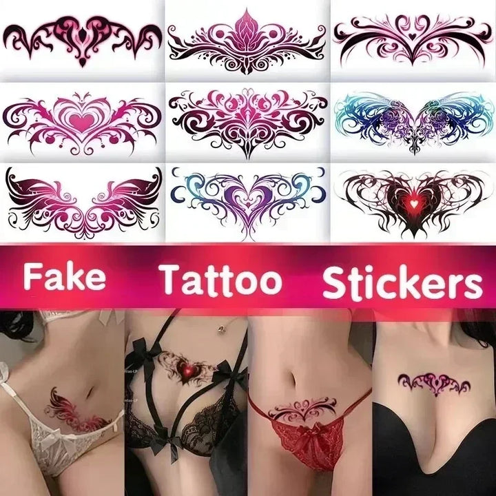 Rynx | 6-Piece Waterproof Tattoo Sticker Set Long-lasting Artificial Tattoo Girls 3D Artificial Sex Womb Tattoo for Women Temporary Abdomen섹스타투스티커 Product