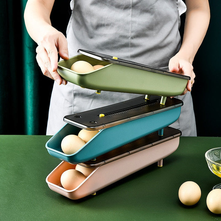 Lisslune | Automatic Stackable Refrigerator Egg Storage Box