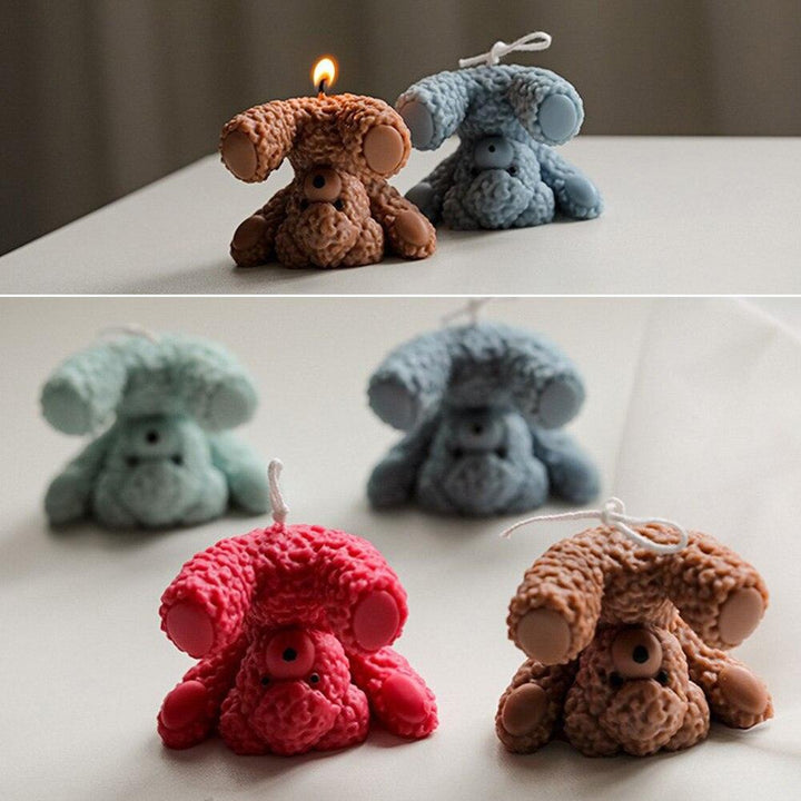 Lisslune | Teddy Bear Candle Making Silicone Mold Set with Dome Design