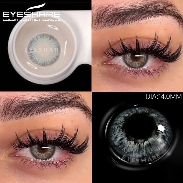 Rynx | 1Pair Fashion Colored Contact Lenses New Gray Lenses Blue Eye Contacts Cosmetic Green Eyelenses Annual Colored Eyelens
