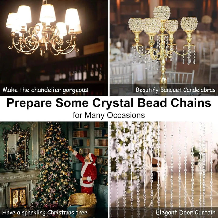 Lisslune | Radiant Diamond Gloss Acrylic Beads Room Divider for Elegant Home Decor
