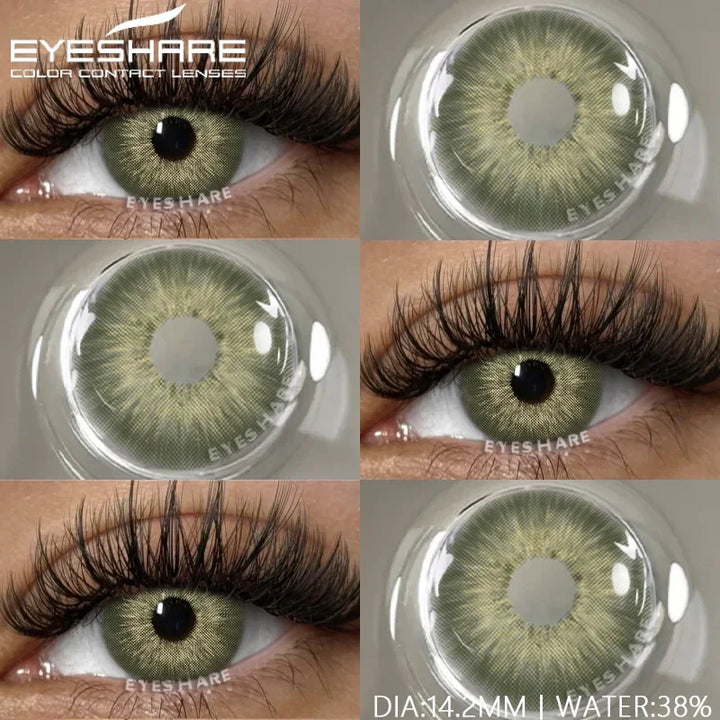 Rynx | 1 pair of contact lenses with prescription in natural color, myopic lenses, green contact lenses, fashionable brown lenses, gray pupils