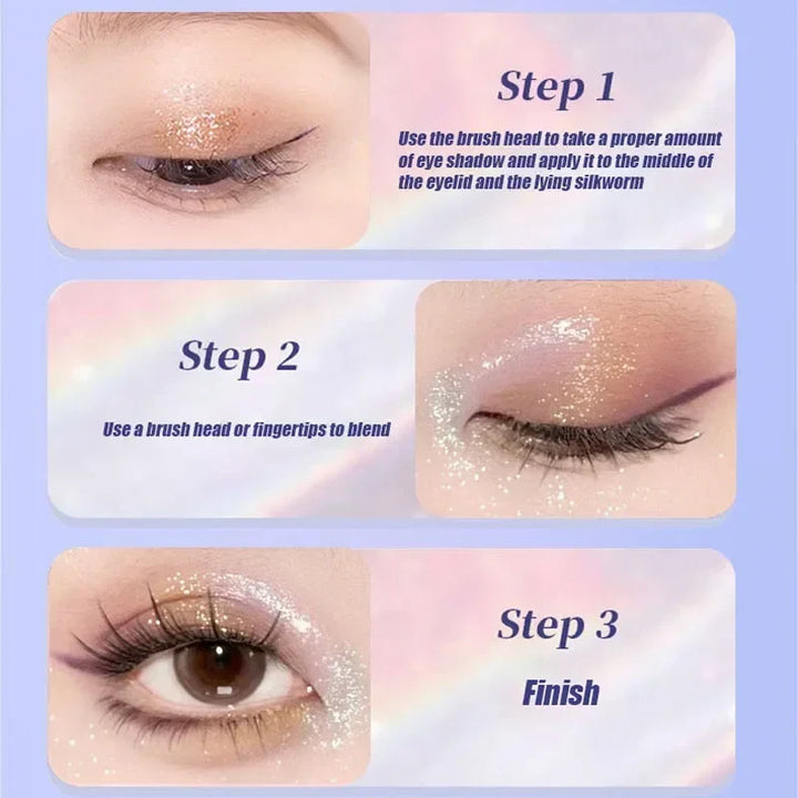Rynx | Pearl Chameleon Liquid Eyeshadow Diamond Shimmer Fine Sparkling Glitter Eyeshadow Lying Silk Caterpillar Highlighter Quick-Drying