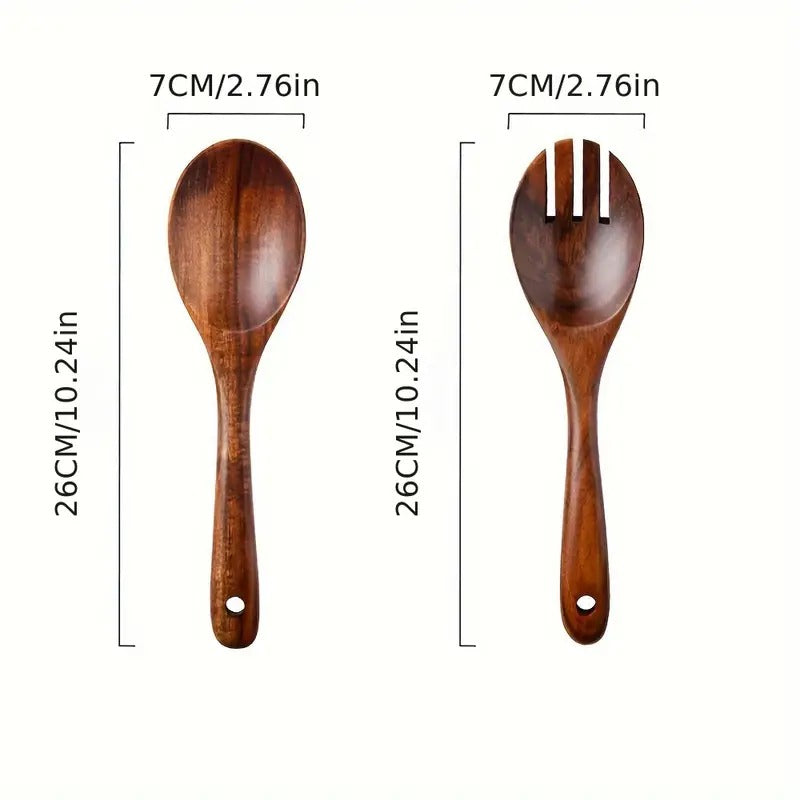Lisslune | Wood Salad Serving Set