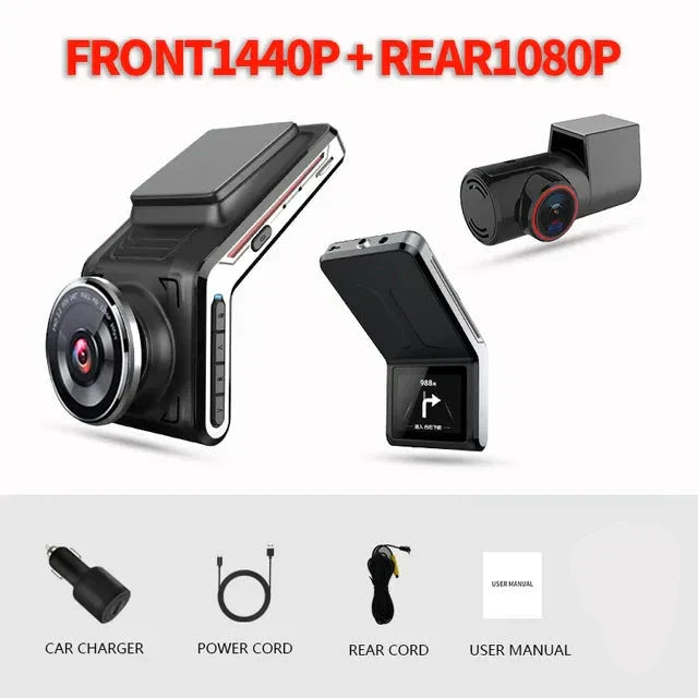 Lisslune | 4K Dual Dash Cam Front and Rear – F1.8 Lens, Night Vision & 24/7 Parking Mode | DriveCam