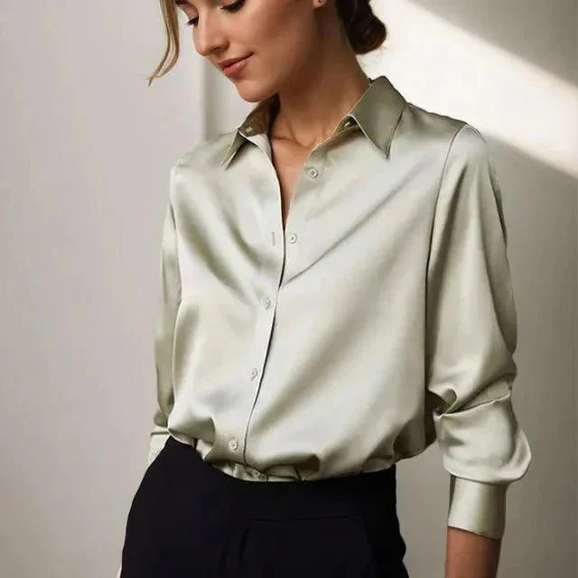 Lisslune | Elegant Women's Shirt with Long Sleeves and Button Placket