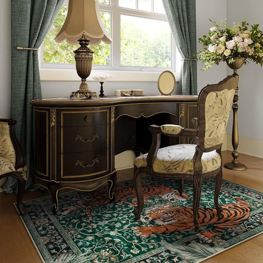 Lisslune | Savage Grace Tiger Tapestry Carpet Rug