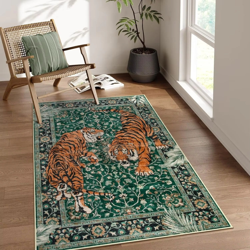 Lisslune | Savage Grace Tiger Tapestry Carpet Rug