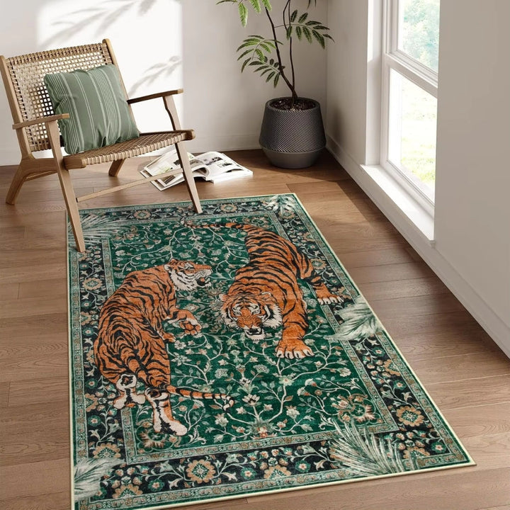 Lisslune | Savage Grace Tiger Tapestry Carpet Rug