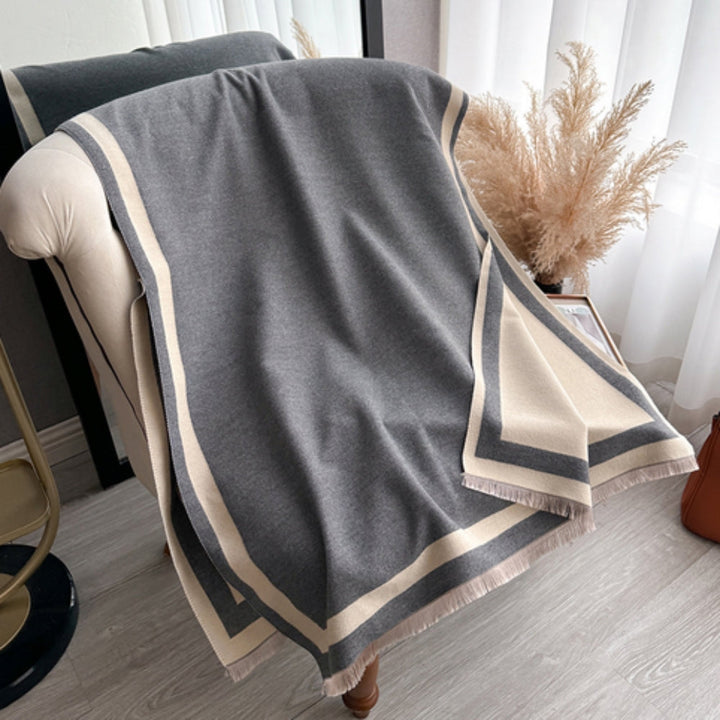 Lisslune | Savéra Striped Double-Sided Poncho Scarf