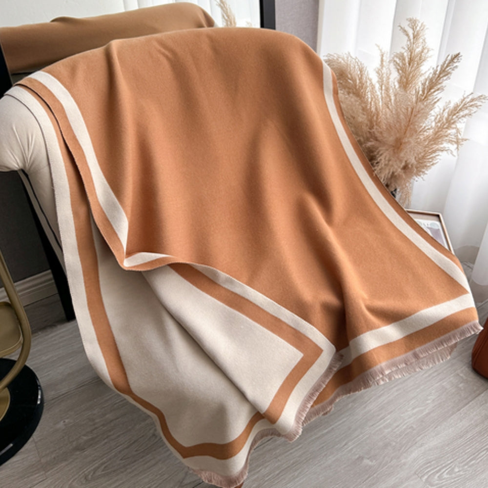 Lisslune | Savéra Striped Double-Sided Poncho Scarf