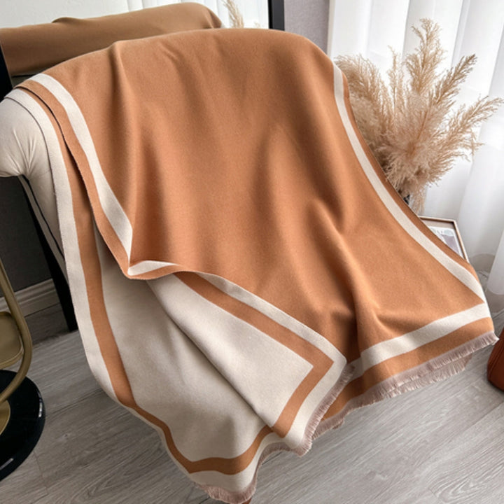 Lisslune | Savéra Striped Double-Sided Poncho Scarf