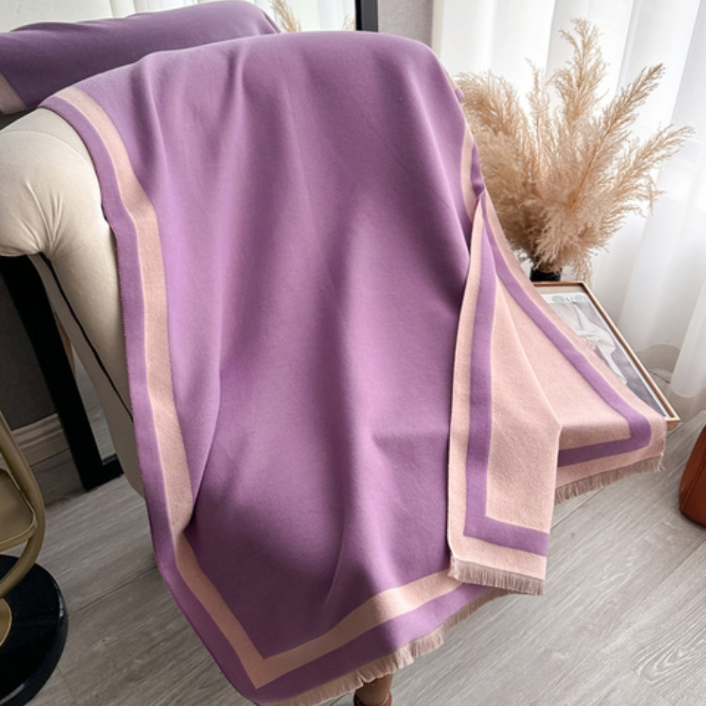 Lisslune | Savéra Striped Double-Sided Poncho Scarf