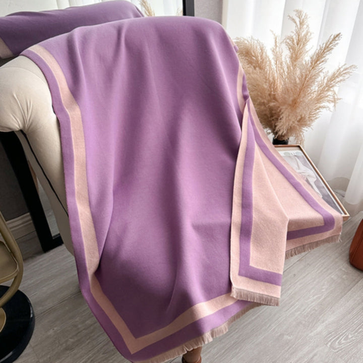 Lisslune | Savéra Striped Double-Sided Poncho Scarf