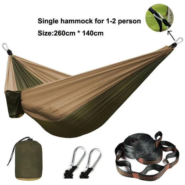 Lisslune | Zowee Ultimate Adventure Hammock Set with Tree Straps & Heavy Carabiners | Ultra-Durable Parachute Nylon