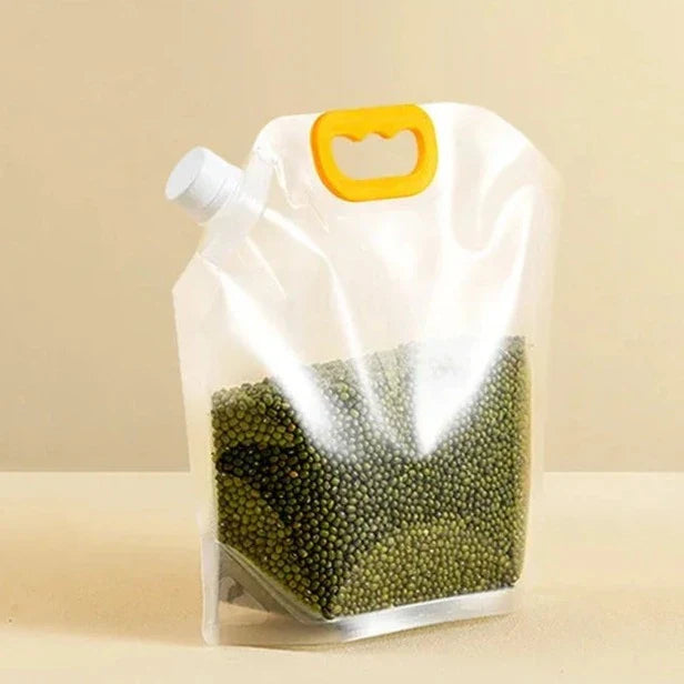 Lisslune | Kitchen Food Storage Bag with Spout, Lid and Handle