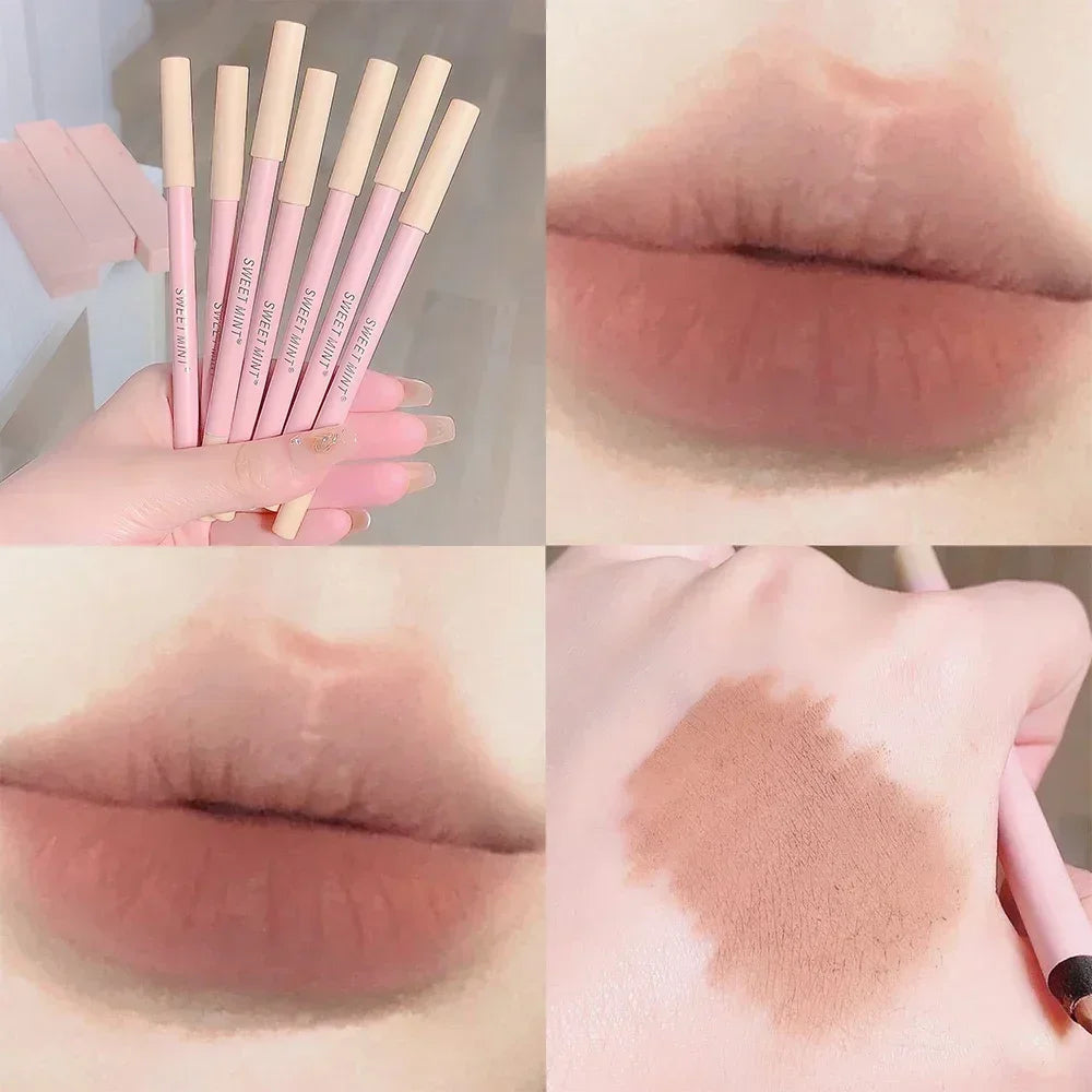 Rynx | Waterproof Lipstick Pencil Matte Nude Soft Solid Lipstick Pencil Long-lasting Professional Women's Lip Contour Korean Makeup
